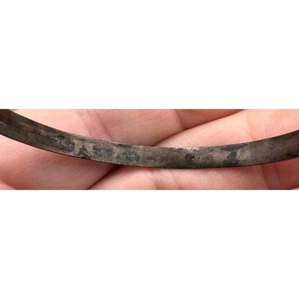 Antique Coin Silver Child's Bracelet Floral Bangle XRF Confirmed 5.75